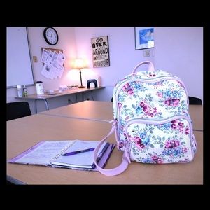 White Floral Backpack